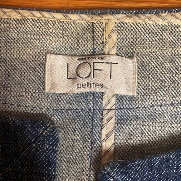 Ann Taylor Lift petites Blue dark wash denim jean bolero jacket 3/4 sleeves sz S - Picture 6 of 7